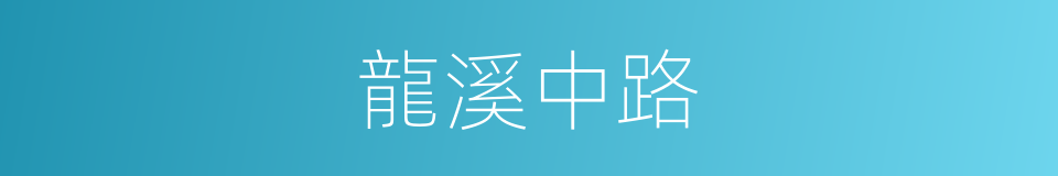 龍溪中路的同義詞