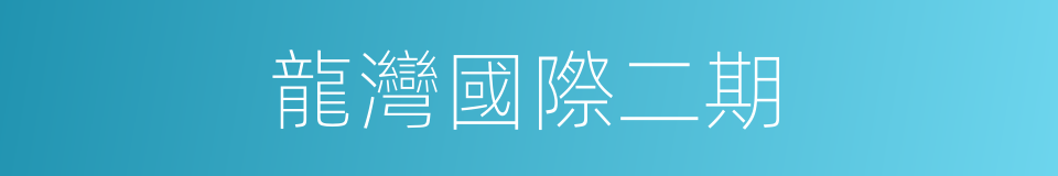 龍灣國際二期的同義詞