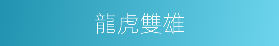 龍虎雙雄的同義詞