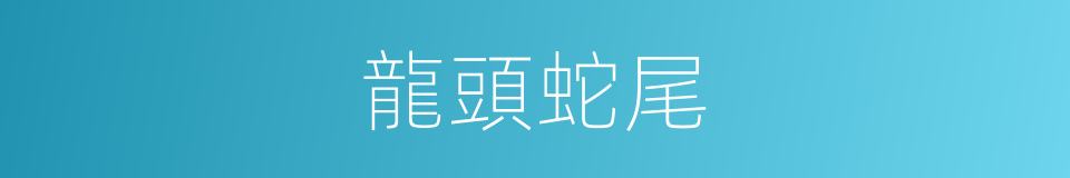 龍頭蛇尾的意思