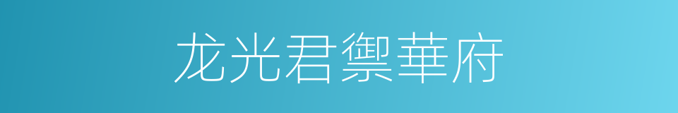 龙光君禦華府的同義詞
