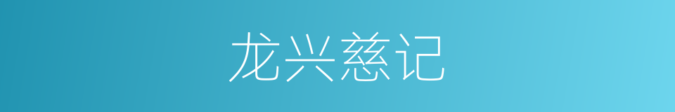龙兴慈记的同义词