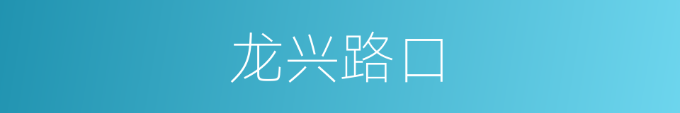 龙兴路口的同义词