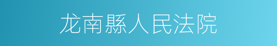 龙南縣人民法院的同義詞
