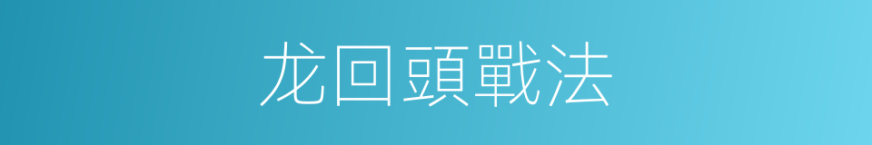 龙回頭戰法的同義詞