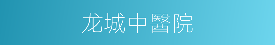 龙城中醫院的同義詞