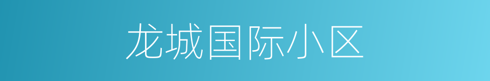 龙城国际小区的同义词