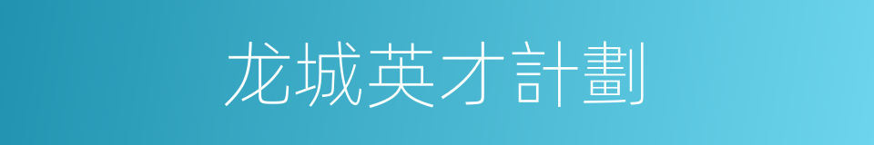 龙城英才計劃的同義詞