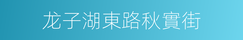 龙子湖東路秋實街的同義詞