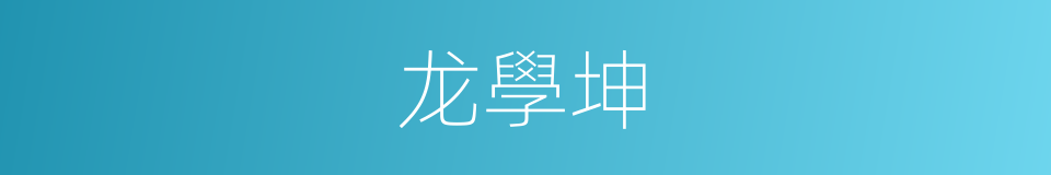 龙學坤的同義詞