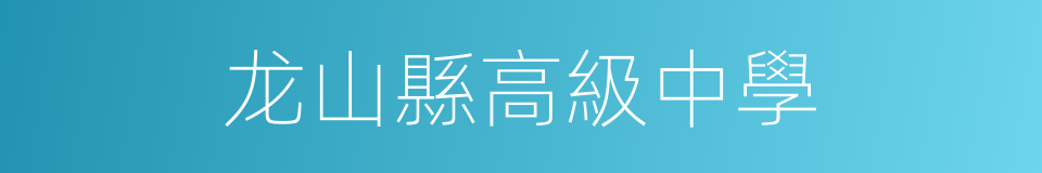 龙山縣高級中學的同義詞