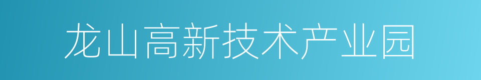 龙山高新技术产业园的同义词