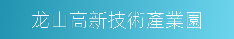 龙山高新技術產業園的同義詞