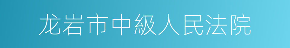 龙岩市中級人民法院的同義詞