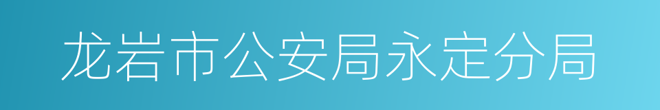 龙岩市公安局永定分局的同义词