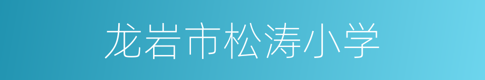 龙岩市松涛小学的同义词