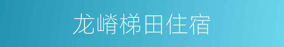 龙嵴梯田住宿的同义词