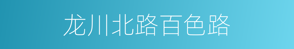 龙川北路百色路的同义词