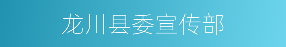 龙川县委宣传部的同义词