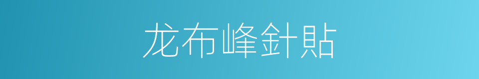 龙布峰針貼的同義詞
