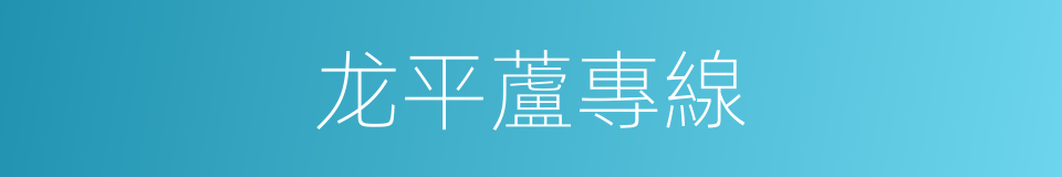 龙平蘆專線的同義詞