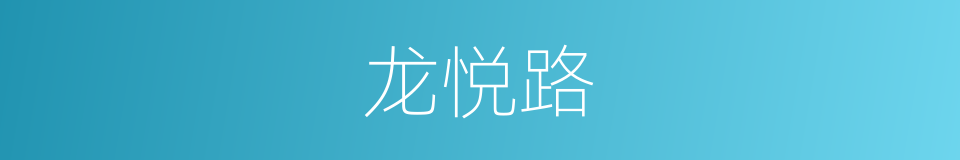 龙悦路的同义词