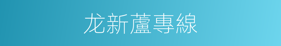 龙新蘆專線的同義詞