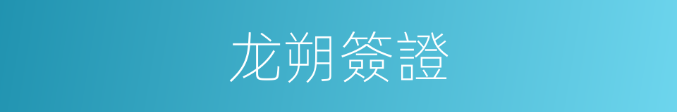 龙朔簽證的同義詞