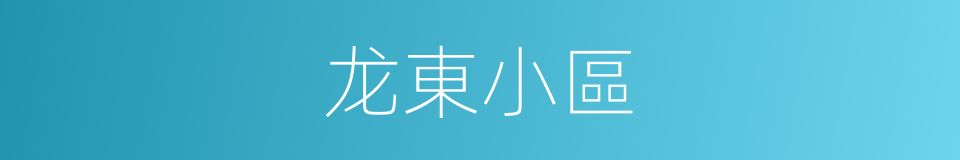 龙東小區的同義詞