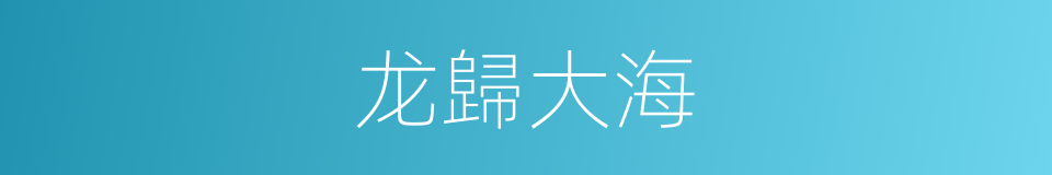 龙歸大海的意思