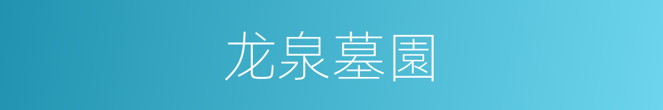 龙泉墓園的同義詞