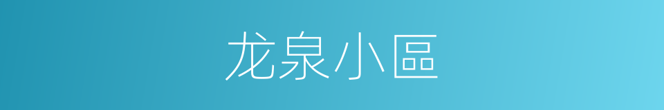 龙泉小區的同義詞