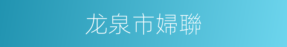 龙泉市婦聯的同義詞
