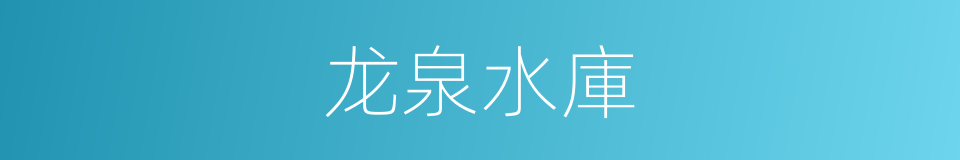 龙泉水庫的同義詞