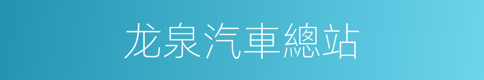 龙泉汽車總站的同義詞