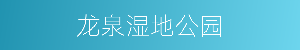 龙泉湿地公园的同义词
