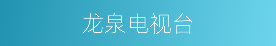 龙泉电视台的同义词