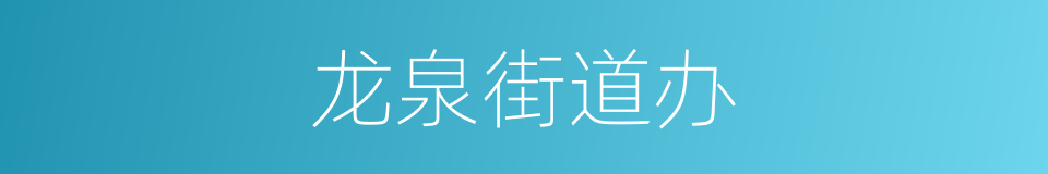 龙泉街道办的同义词