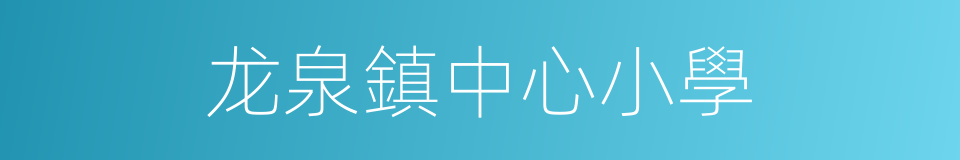 龙泉鎮中心小學的同義詞