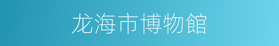 龙海市博物館的同義詞