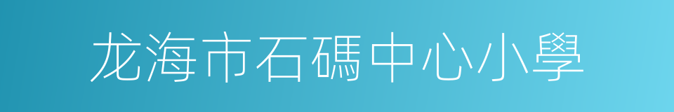龙海市石碼中心小學的同義詞