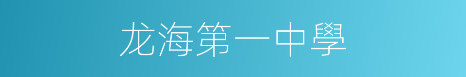 龙海第一中學的同義詞