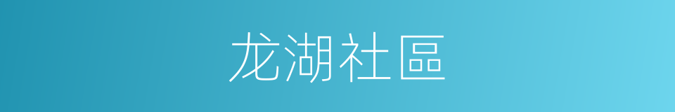 龙湖社區的同義詞