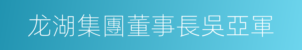龙湖集團董事長吳亞軍的同義詞