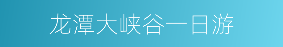 龙潭大峡谷一日游的同义词