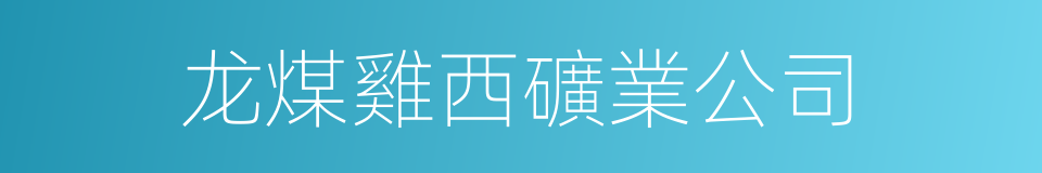 龙煤雞西礦業公司的同義詞