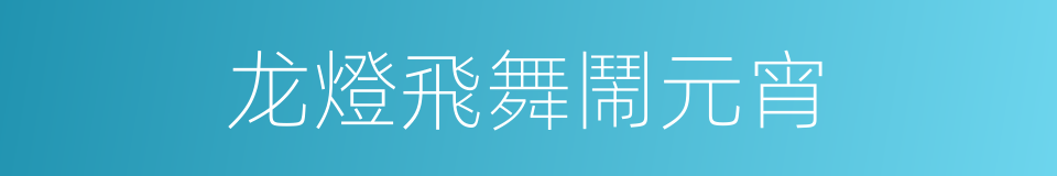 龙燈飛舞鬧元宵的同義詞