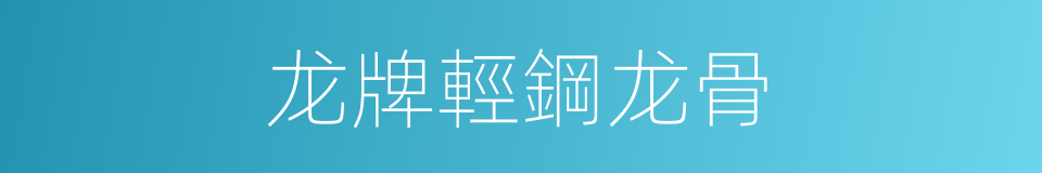 龙牌輕鋼龙骨的同義詞