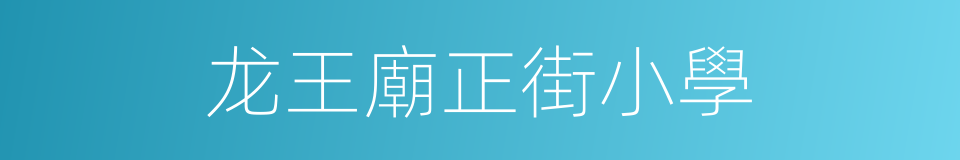 龙王廟正街小學的同義詞