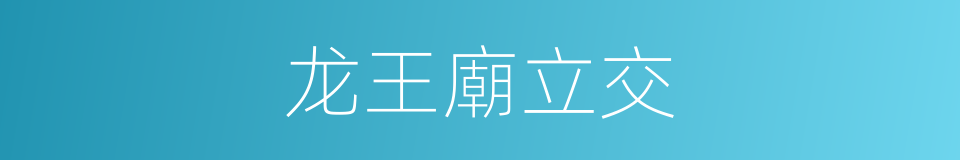 龙王廟立交的同義詞